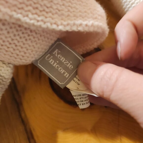 Living Textiles Kenzie Unicorn Knit Plush Doll 16" Pink White & Gold Baby Toy - Picture 4 of 5